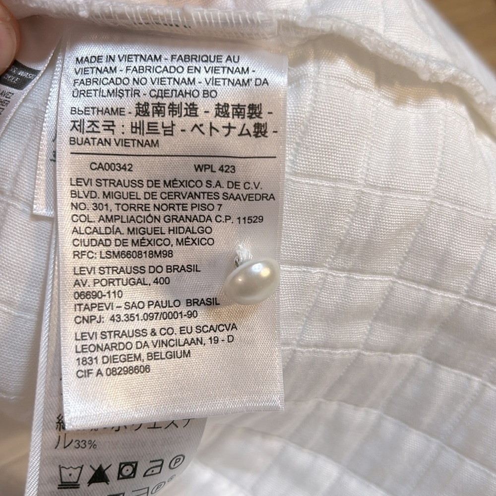 Levi’s Cait Puff Sleeve Women’s White Top Size S - Picture 6 of 9